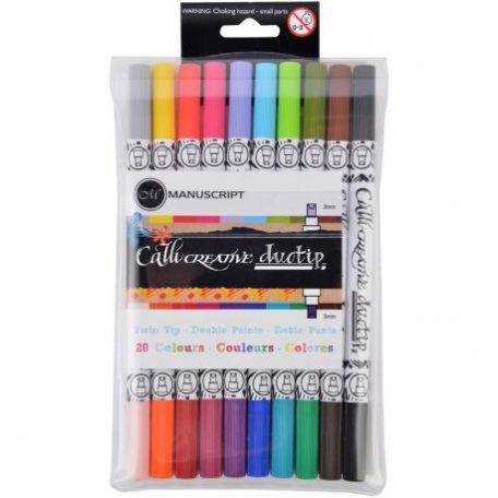 Kétvégű filctoll , Manuscript CalliCreative Duo Tip / Twin Color Pens - 10 db / 20 szín (1 csomag)