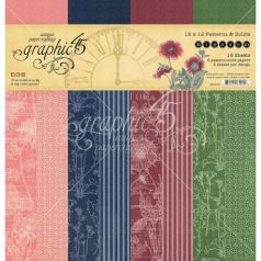   Papírkészlet 12", Graphic 45 Blossom / Patterns & Solids -  (16 lap)