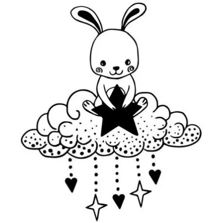 Gumibélyegző,  fa markolattal , Aladine Wooden Stamp / Rabbit Dreams (1 db)