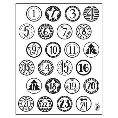 Szilikonbélyegző , ViVa Decor Clear Stamp / Advent calendar numbers -  (1 csomag)