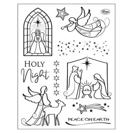 Szilikonbélyegző , ViVa Decor Clear Stamp / Holy Night -  (1 csomag)