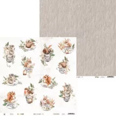   Scrapbook papír 12x12, Piatek13 Paper / Forest tea party - 1 (1 lap)