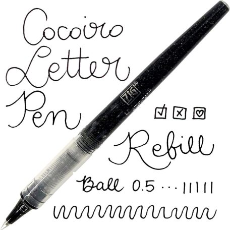 Tintapatron - golyóstoll Ball 0.5, Cocoiro ZIG Letter Pen / Black - Refill - Ball tip (1 db)