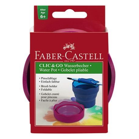Clic & Go ecsettál - összecsukható , Faber Castell Watercup / Red (1 db)