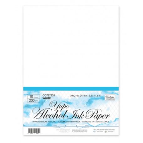 10 ív Papír Alcohol Ink-hez A4, Yupo papier / 200g - White (10 ív)