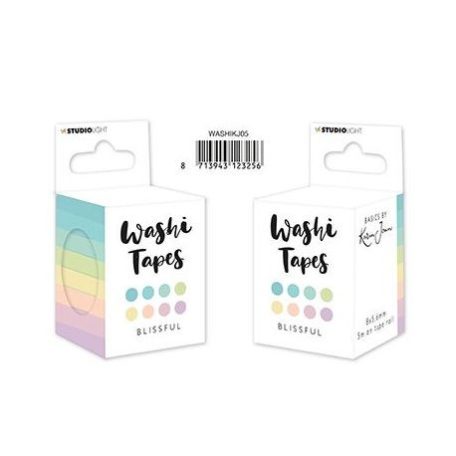 Dekorációs ragasztószalag , Studio Light Washi Tape / KJ Washi Tape Blissful Pastels Basics by Karin Joan nr.5 (1 csomag)
