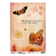   Rizspapír A4, Studio Light Rice Paper / JL Rice Paper Butterfly Collection nr.22 -  (1 lap)