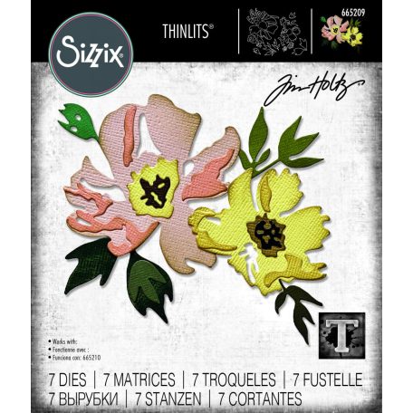 Vágósablon 665209, Brushstroke Flowers 1 / Sizzix Thinlits Die - Tim Holtz (1 csomag)