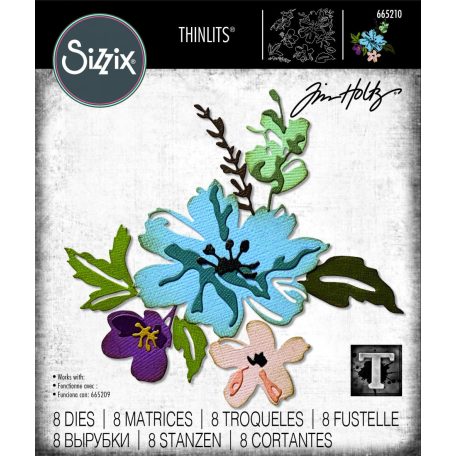 Vágósablon 665210, Brushstroke Flowers 2 / Sizzix Thinlits Die - Tim Holtz (1 csomag)