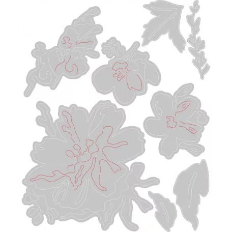 Vágósablon 665210, Brushstroke Flowers 2 / Sizzix Thinlits Die - Tim Holtz (1 csomag)