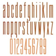   Vágósablon 665207, Alphanumeric Stretch Lower & Numbers / Sizzix Thinlits Die - Tim Holtz (1 csomag)