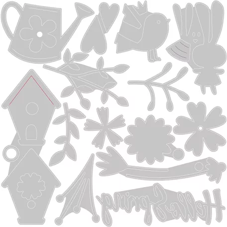 Vágósablon 665091, Hello Spring / Sizzix Thinlits Die - Olivia Rose (1 csomag)