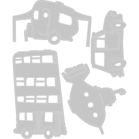 Vágósablon 665220, Wacky Transport 1 / Sizzix Thinlits Die - Tim Holtz (1 csomag)