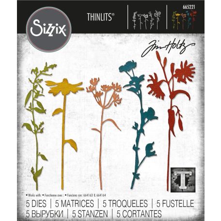 Vágósablon 665221, Wildflower Stems 3 / Sizzix Thinlits Die - Tim Holtz (1 csomag)