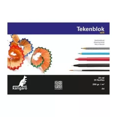   Rajztömb fehér A4, 200 gr / Kangaro Drawing bloc -  (24 lap)