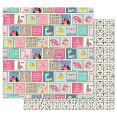   Prima Marketing Traveling Girl Scrapbook papír 12" (30 cm) Write me soon (1 lap)