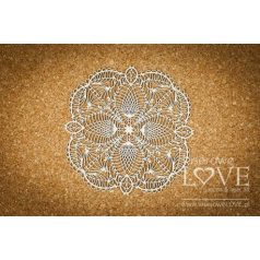   Díszítőelem , Laserowe Love Chipboard / Big rosette - Coral, Navy Romance (1 csomag)