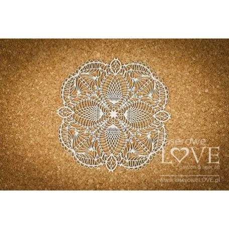 Díszítőelem , Laserowe Love Chipboard / Big rosette - Coral, Navy Romance (1 csomag)