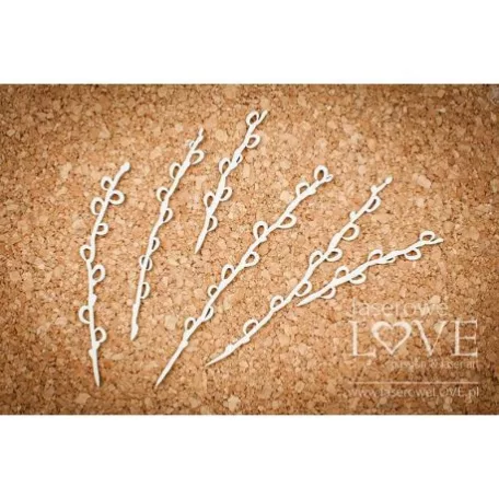 Díszítőelem , Laserowe Love Chipboard / Catkins - Yellow Spring (1 csomag)