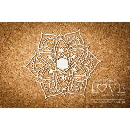 Díszítőelem , Laserowe Love Chipboard / Jasmin Rosette - Indiana (1 csomag)