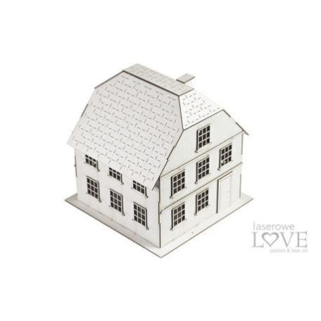 Díszítőelem , Laserowe Love Chipboard / Multi-family house, 3D, big - Christmas in town (1 csomag)