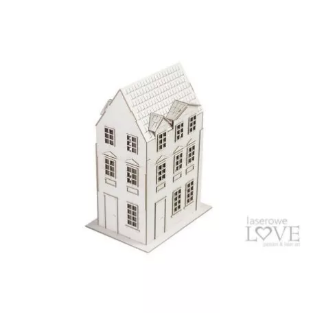 Díszítőelem , Laserowe Love Chipboard / Tenement house - Christmas in town (1 csomag)