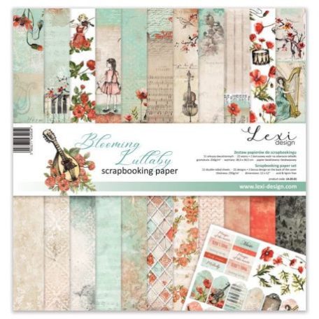 Papírkészlet 12", Blooming Lullaby - Lexi Design / Laserowe Love Set of papers - Paper Collection (1 csomag)