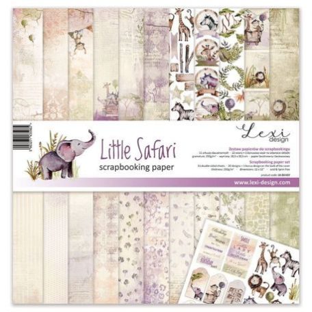 Papírkészlet 12", Little Safari - Lexi Design / Laserowe Love Set of papers - Paper Collection (1 csomag)