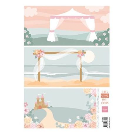 Kivágat AK0083, Marianne Design Decoupage paper / Knipvel A4 Eline's wedding background -  (1 ív)