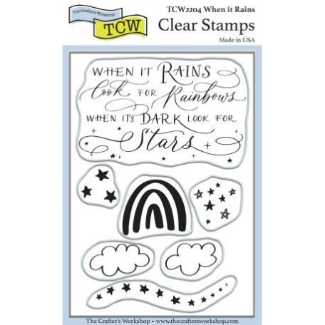 Szilikonbélyegző , TCW Stencil Clear Stamp / When It Rains -  (1 csomag)