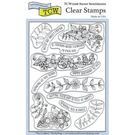 Szilikonbélyegző , TCW Stencil Clear Stamp / Sweet Sentiments -  (1 csomag)