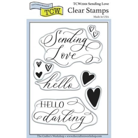 Szilikonbélyegző , TCW Stencil Clear Stamp / Sending Love -  (1 csomag)