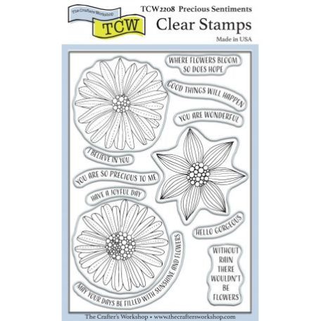 Szilikonbélyegző , TCW Stencil Clear Stamp / Precious Sentiments -  (1 csomag)
