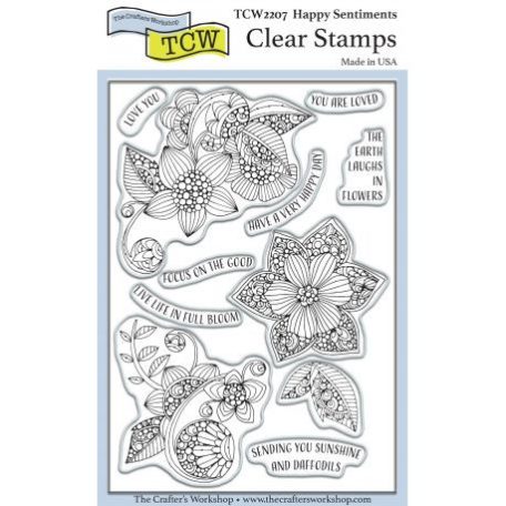 Szilikonbélyegző , TCW Stencil Clear Stamp / Happy Sentiments -  (1 csomag)