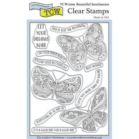 Szilikonbélyegző , TCW Stencil Clear Stamp / Beautiful Sentiments -  (1 csomag)
