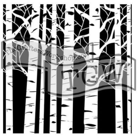 Stencil 12" (30cm), TCW Stencil / Aspen Trees -  (1 db)