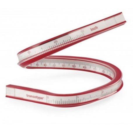 Rugalmas görbevonalzók 60 cm, transotyp® Flexibles-Kurvenlineal /  - Red (1 db)