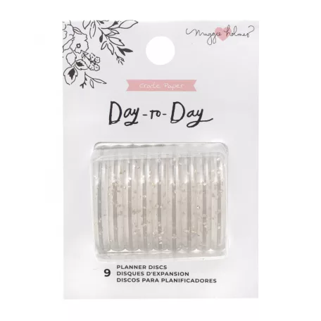 Albumkorong 1.5" (3.8 cm), Day-to-Day planner discs medium Gold glitter / Crate Paper - Maggie Holmes (9 db)