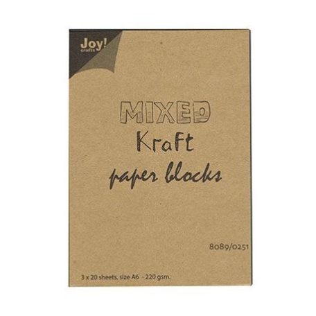 Papírkészlet A6, Mixed Kraft Paperbloc / 220 gsm -  (60 lap)