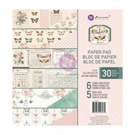 Papírkészlet 8", 8x8 Paper Pad / Prima Marketing My Sweet By Frank Garcia -  (1 csomag)