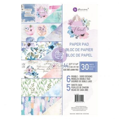 Papírkészlet A4, A4 Paper Pad / Prima Marketing Watercolor Floral -  (1 csomag)