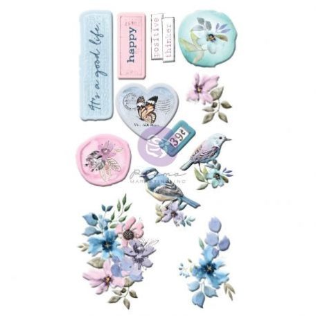 Matrica , Puffy Stickers / Prima Marketing Watercolor Floral -  (1 csomag)