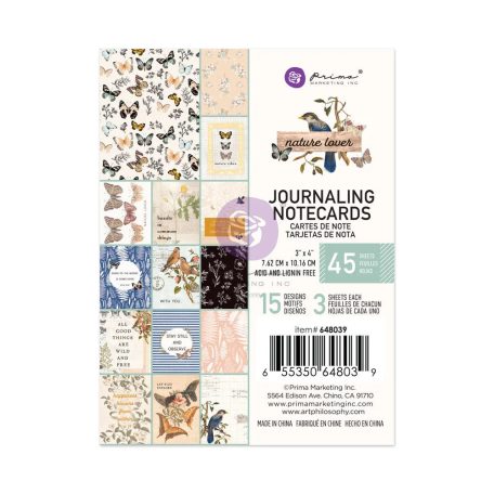 Komment kártya , 3x4 Journaling Cards / Prima Marketing Nature Lover -  (1 csomag)