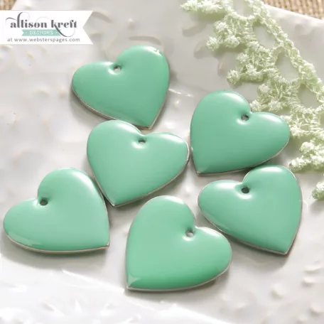 Fém díszítőelem , Metal Charms / Charm Heart -  (8 db)