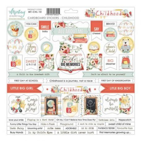 Chipboard 12x12, Mintay Childhood / Chipboard Stickers -  (1 ív)