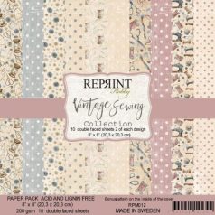   Papírkészlet 8", Reprint Paper Pack / Vintage Sewing -  (10 lap)