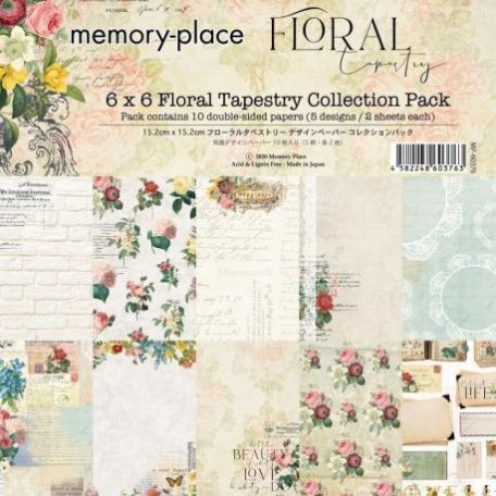 Papírkészlet 6", Memory Place Paper Pack  / Floral Tapestry -  (10 lap)