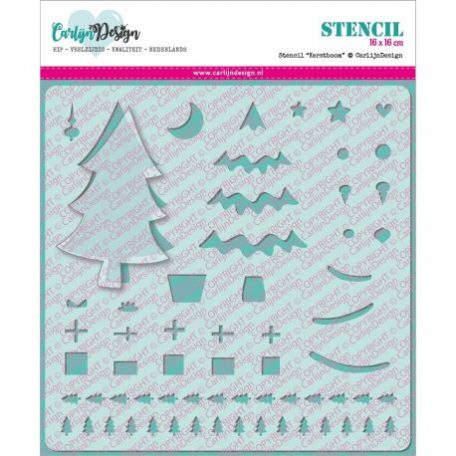 Stencil 16*16 cm, Christmas Tree / CD Stencil -  (1 csomag)
