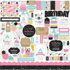   Matrica 12", Echo Park Magical Birthday Girl / Element Sticker -  (1 ív)