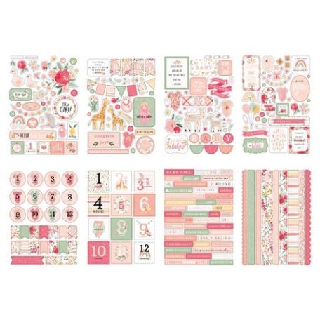 Matrica készlet , Echo Park Welcome Baby Girl / Sticker Book -  (16 ív)